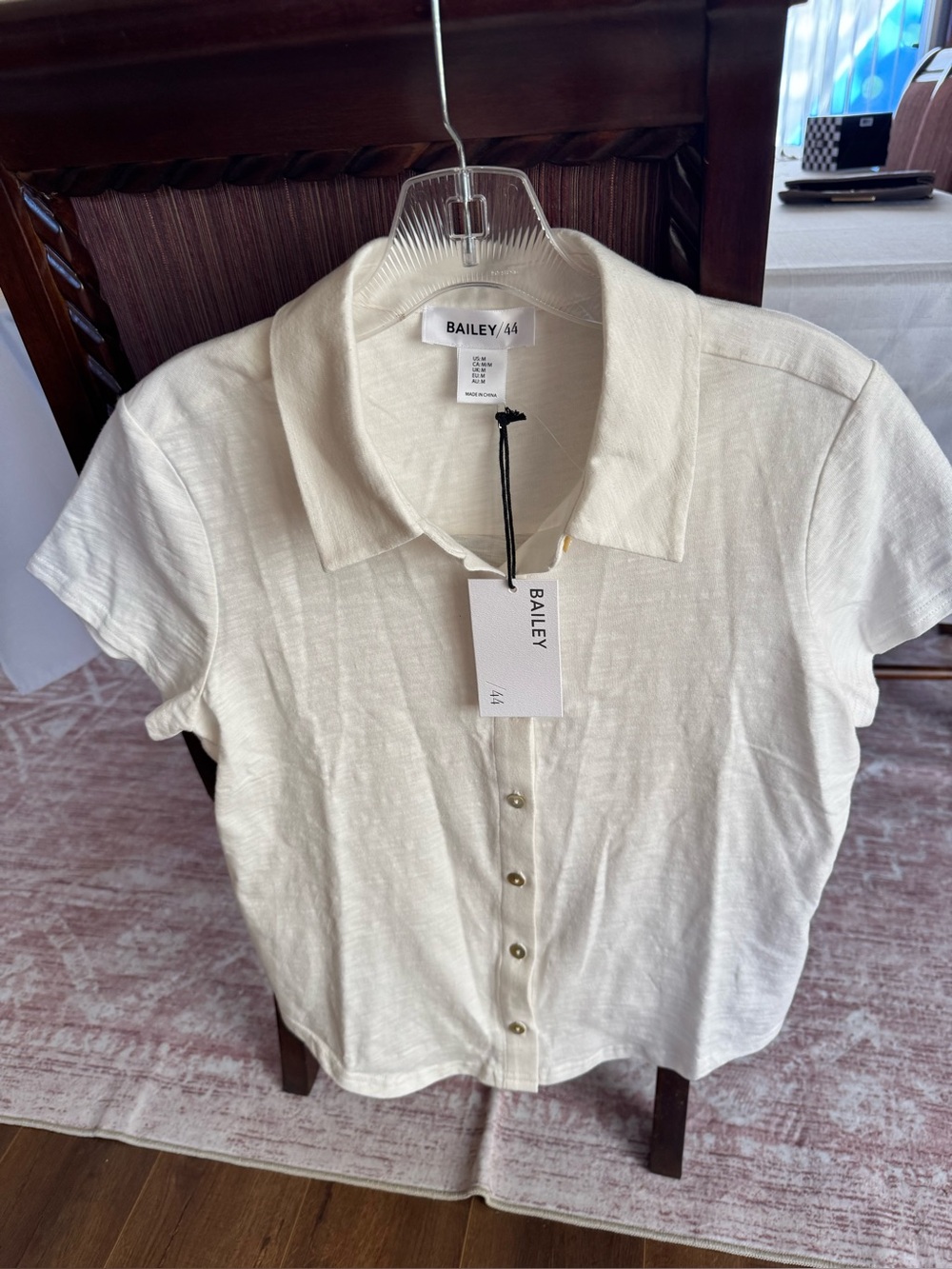 Bailey 44 Short-Sleeve Button-Down Shirt in Cream